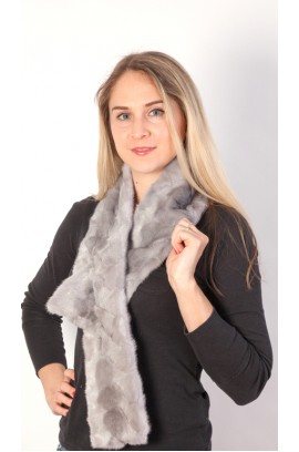 Mink fur scarf - Sapphire Grey